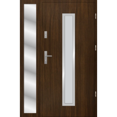 Drzwi zewnetrzne S54 INOX z naswietlem dab bagienny 72mm